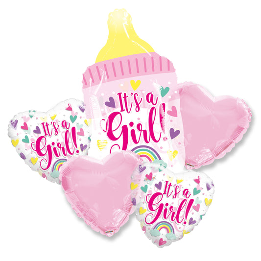 Baby Girl Bottle Bouquet - Assortment (5 pcs)